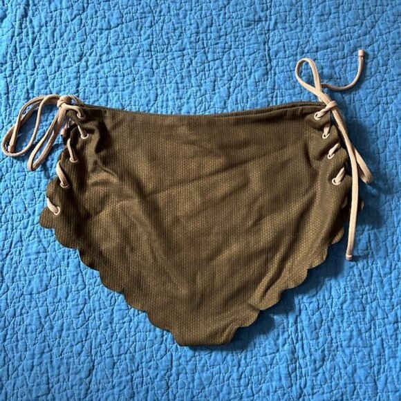 Marysia Swim Palm Springs High-Waist Bikini Bottom – Metallic Brown – Size L - Picture 6 of 10